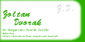 zoltan dvorak business card