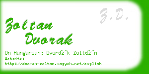 zoltan dvorak business card